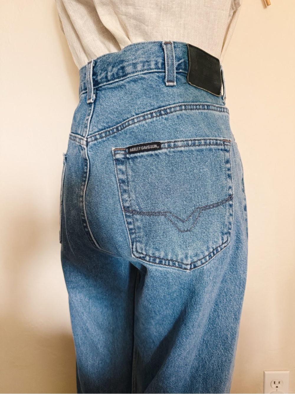 Harley-Davidson Blue Relaxed High-Rise Jeans